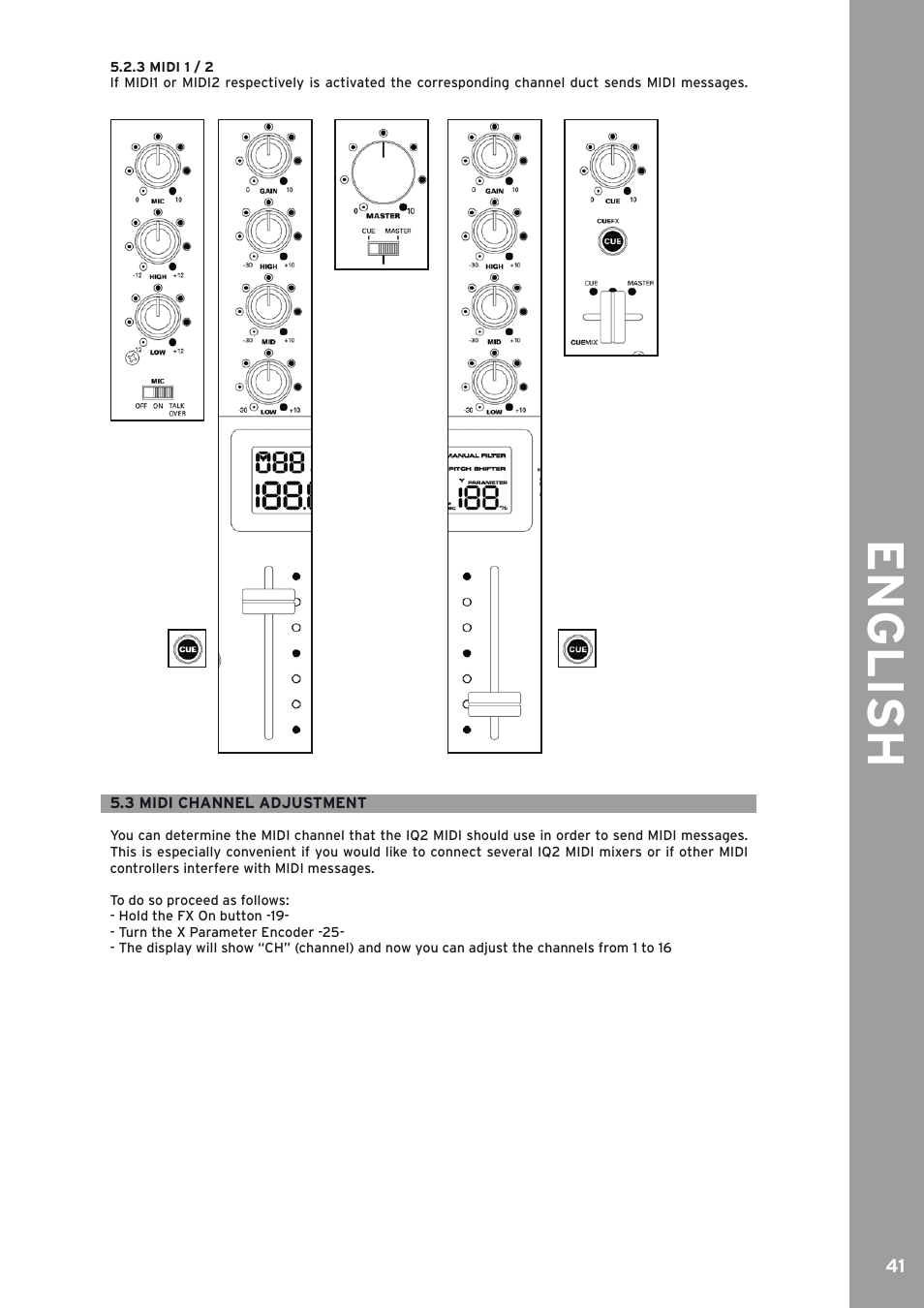 3 midi channel adjustment, English | Reloop IQ2 MIDI User Manual | Page 42 / 69