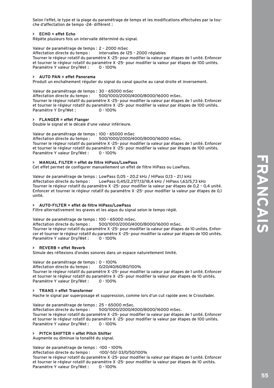 Fr anc ais | Reloop IQ2 MIDI User Manual | Page 56 / 69