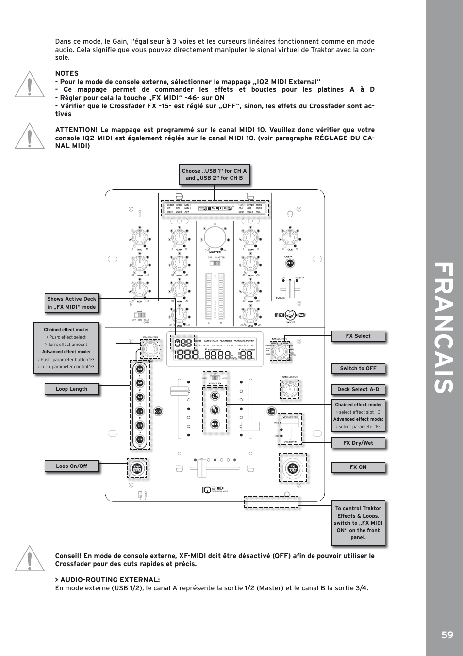 Fr anc ais | Reloop IQ2 MIDI User Manual | Page 60 / 69