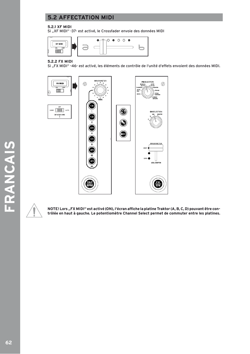 2 affectation midi, Fr anc ais | Reloop IQ2 MIDI User Manual | Page 63 / 69