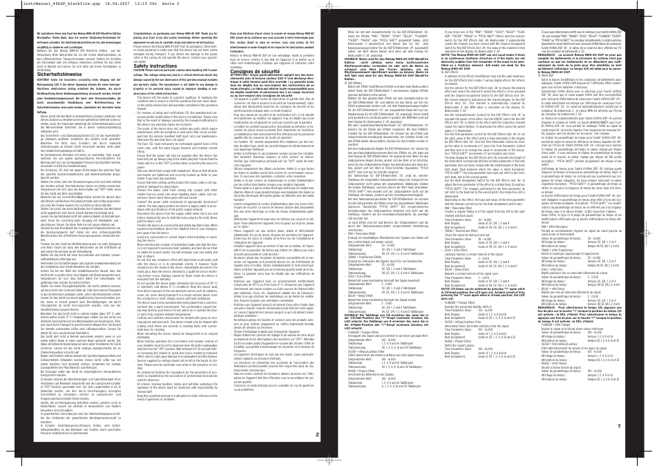 Reloop RMX-40 DSP BLACKFIRE EDITION User Manual | Page 2 / 8