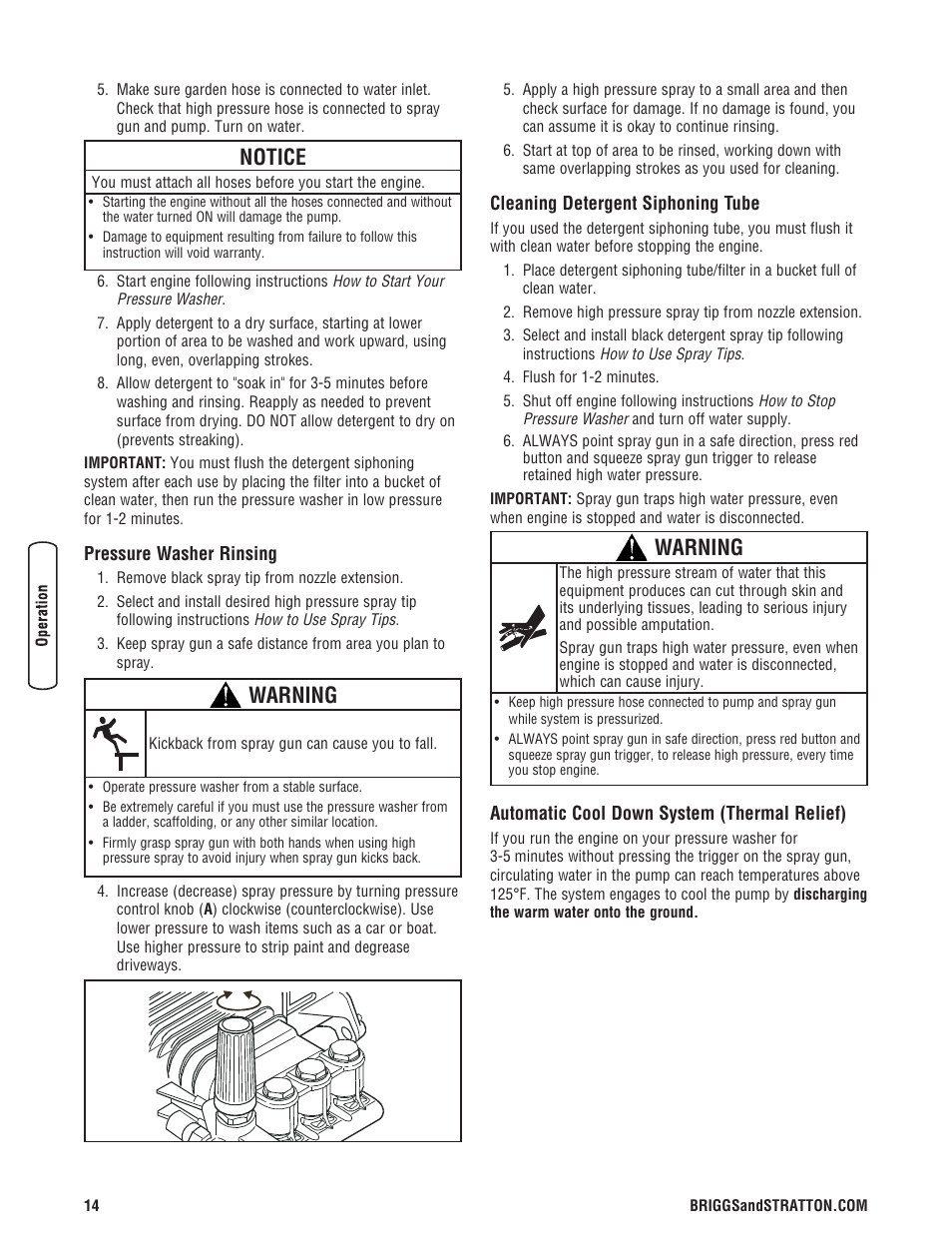 Notice, Warning | Briggs & Stratton 020324-0 User Manual | Page 16 / 56