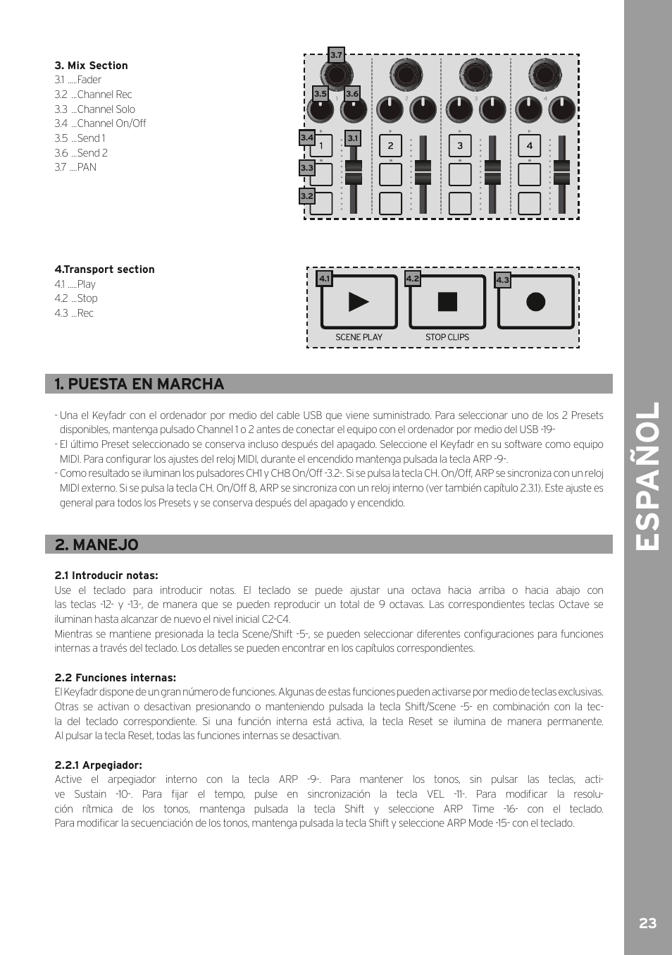 Esp a ño l | Reloop KEYFADR - Instruction Manual User Manual | Page 23 / 28