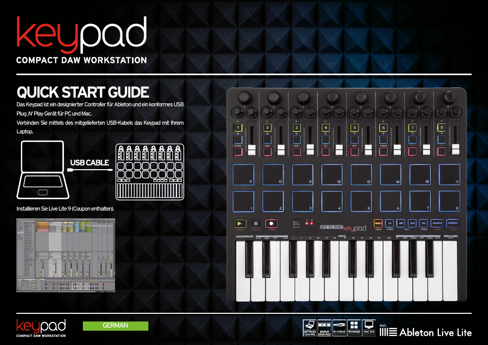 German, Quick start guide | Reloop KEYPAD - Quickstart Guide User Manual | Page 5 / 16