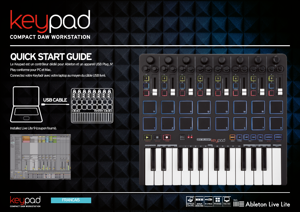 Francais, Quick start guide | Reloop KEYPAD - Quickstart Guide User Manual | Page 9 / 16