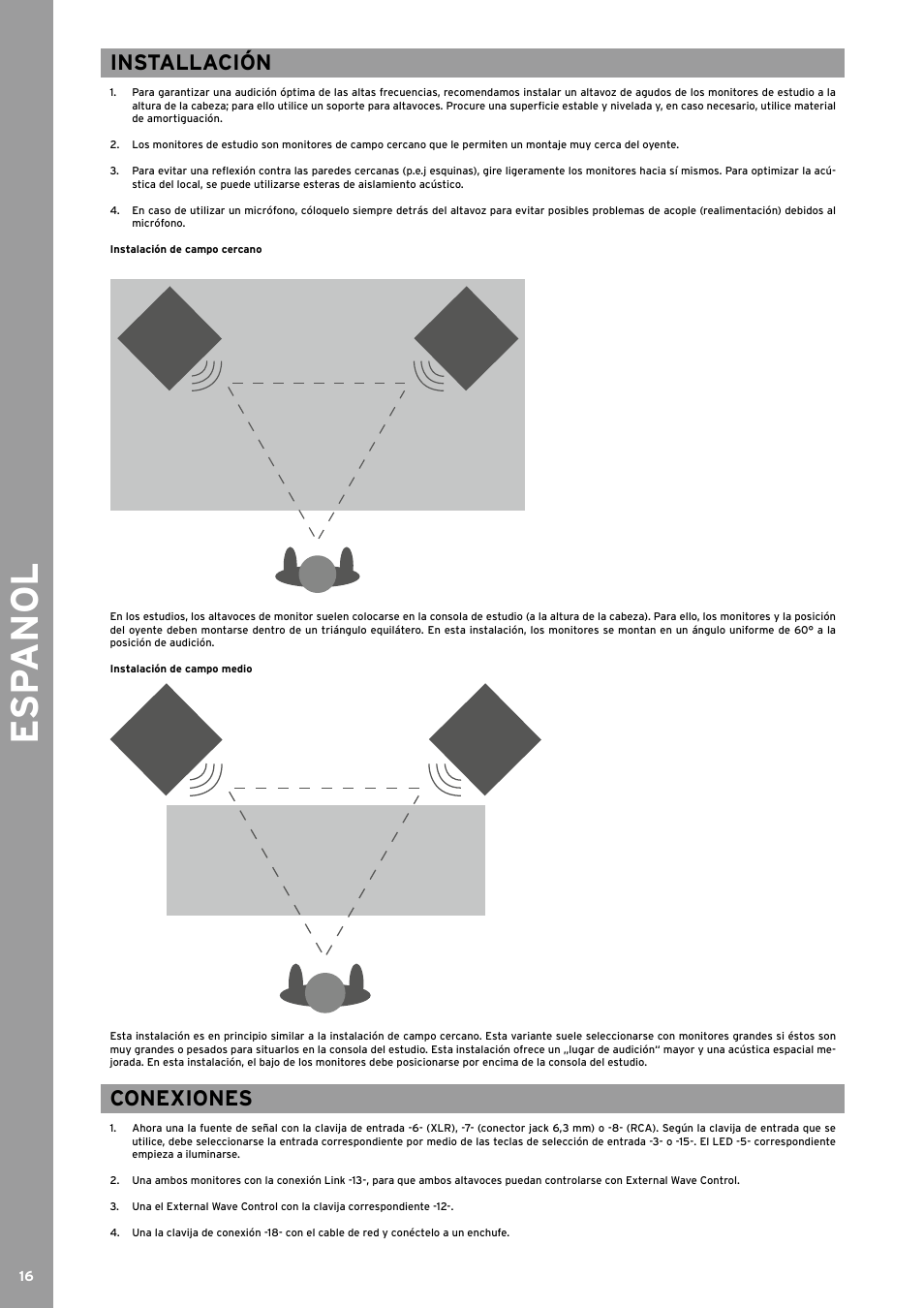 Esp anol, Installación, Conexiones | Reloop WAVE 8 User Manual | Page 16 / 20