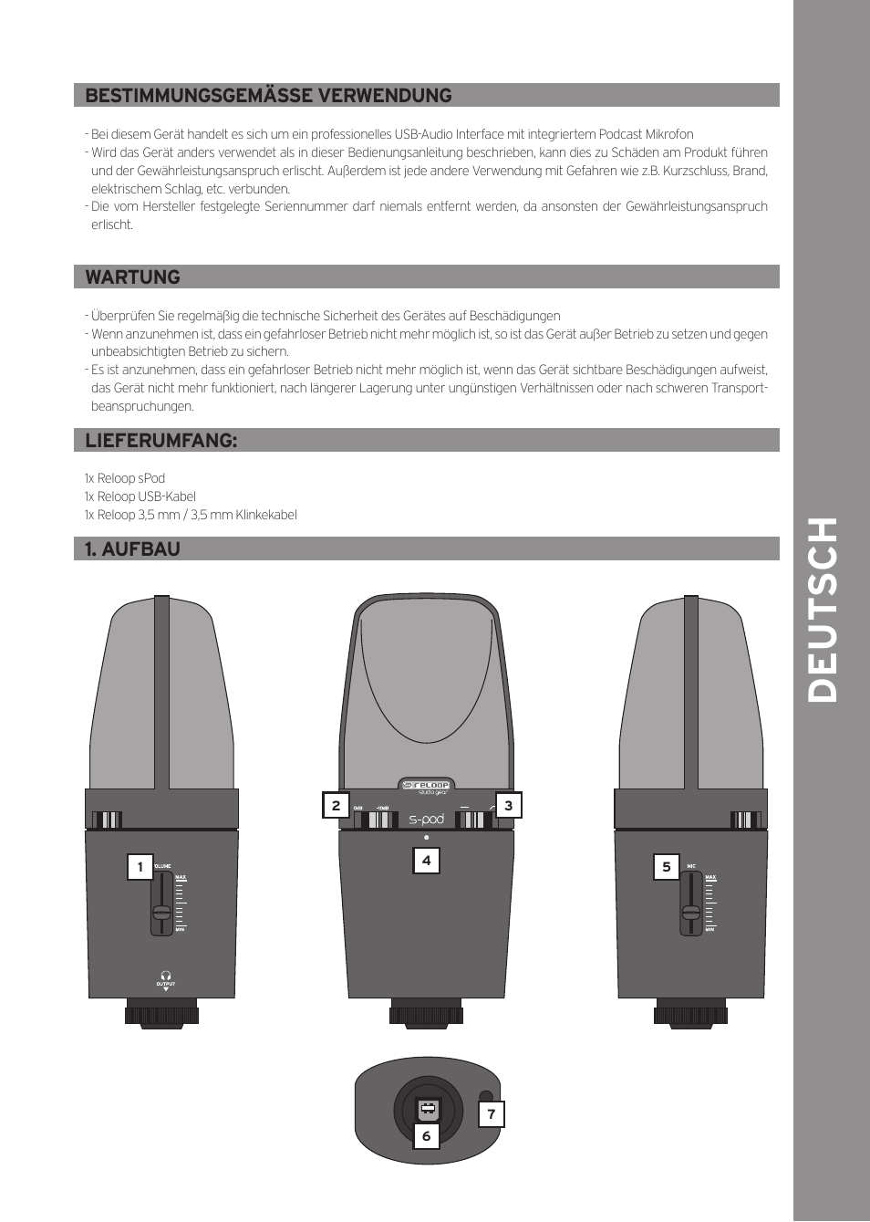 De ut s ch | Reloop SPOD User Manual | Page 3 / 16