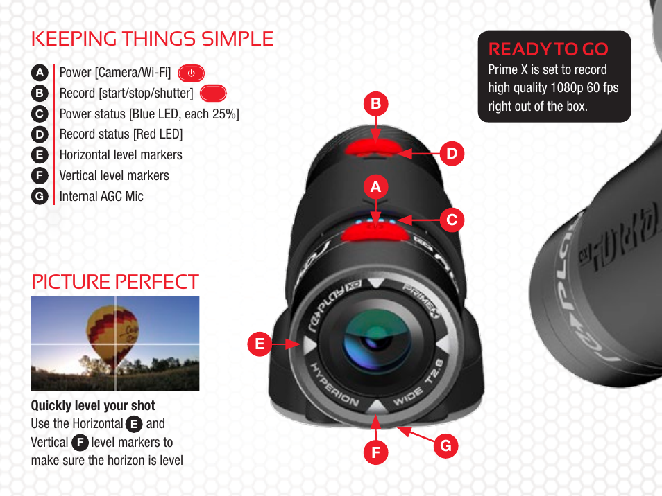 Keeping things simple, Picture perfect, Ready to go | Replay XD Prime X User Manual | Page 4 / 28