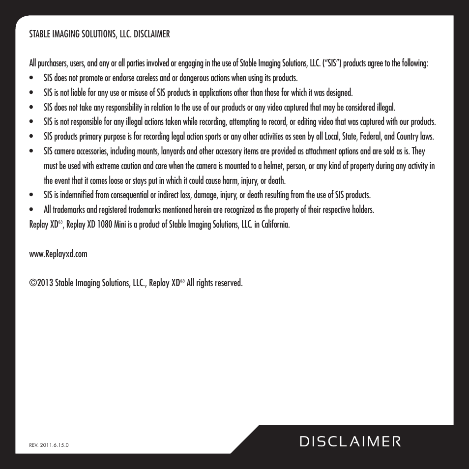 Replay XD 1080Mini User Manual | Page 13 / 94