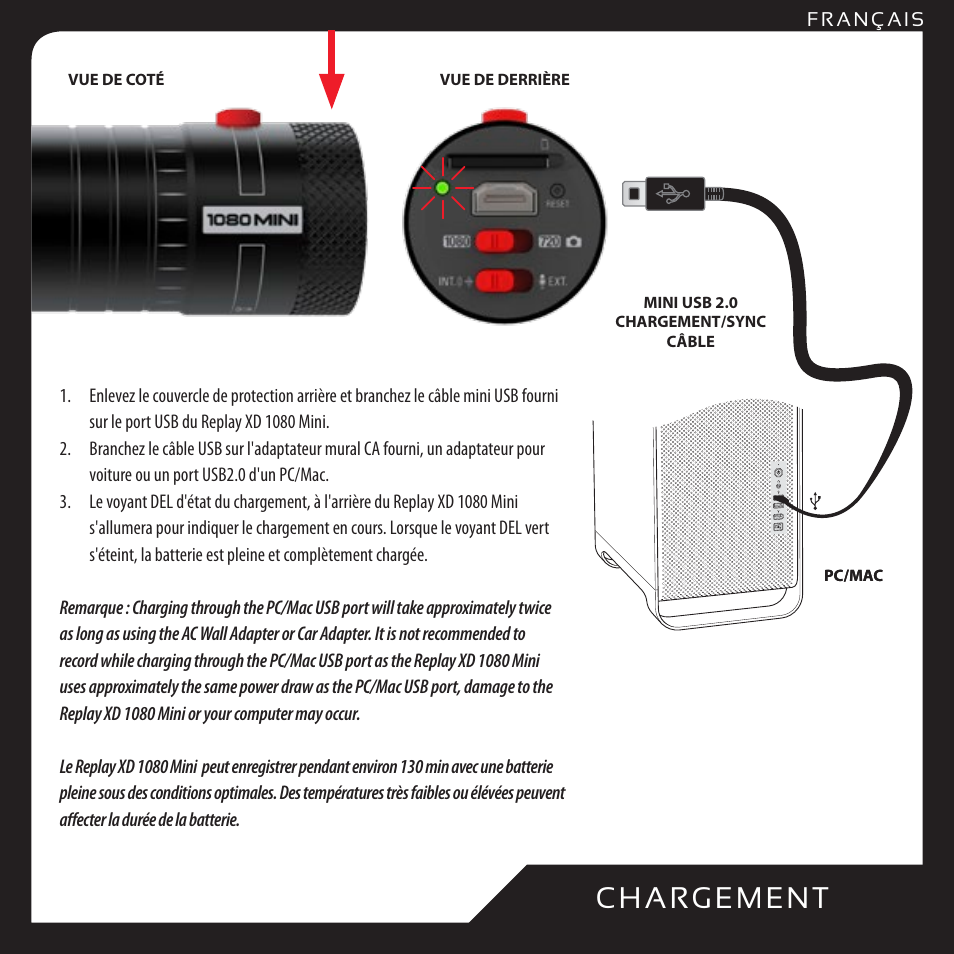 Ch a rg em en t | Replay XD 1080Mini User Manual | Page 22 / 94