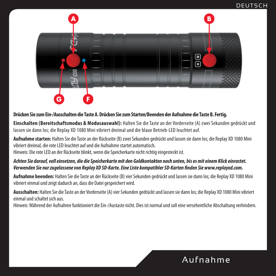 Aufnahme | Replay XD 1080Mini User Manual | Page 29 / 94