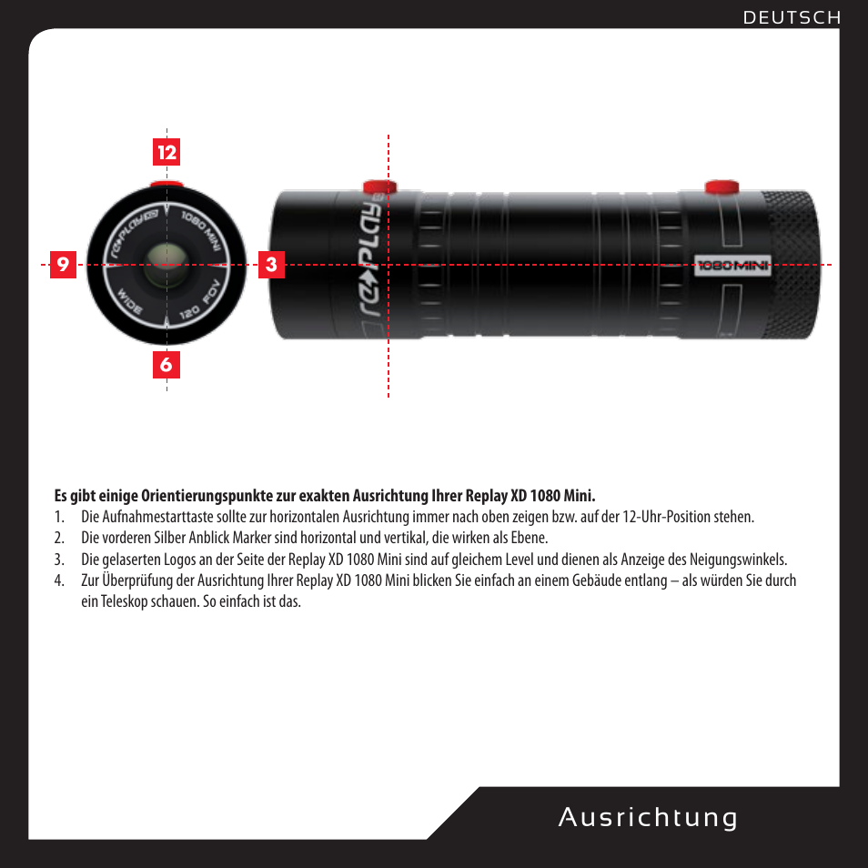 Ausr ichtung | Replay XD 1080Mini User Manual | Page 33 / 94