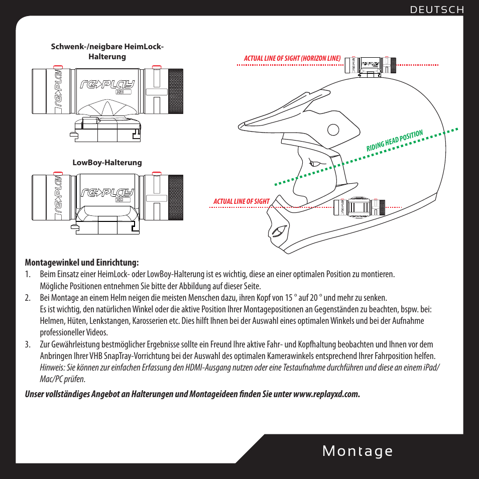 M o ntag e | Replay XD 1080Mini User Manual | Page 34 / 94