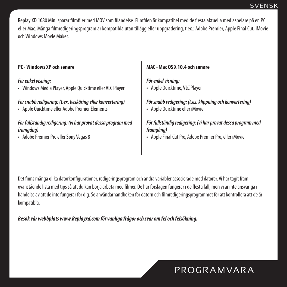 Replay XD 1080Mini User Manual | Page 89 / 94