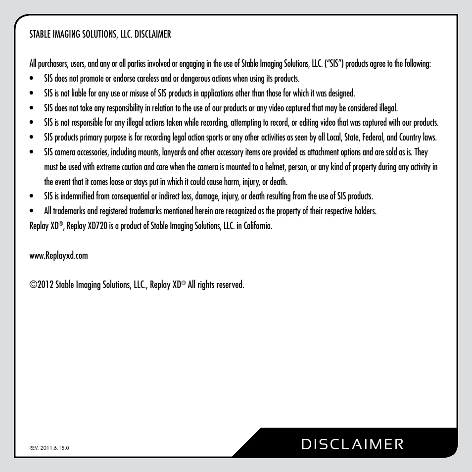 Replay XD XD720 User Manual | Page 13 / 16