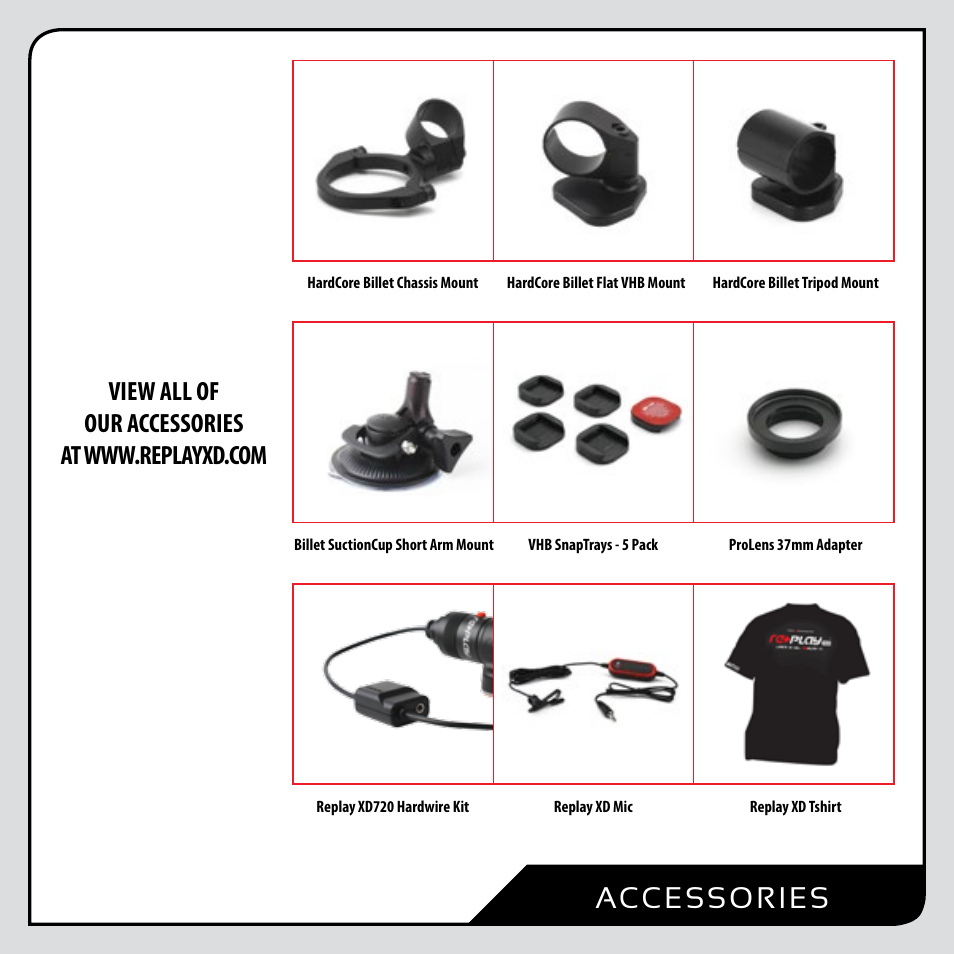 Accesso r i es | Replay XD XD720 User Manual | Page 15 / 16