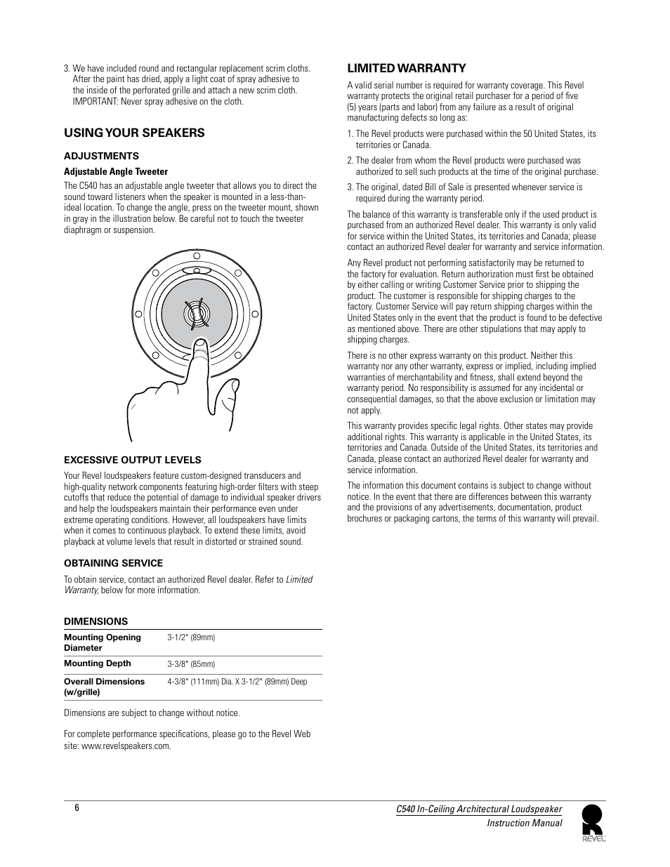 Revel C540 User Manual | Page 6 / 7