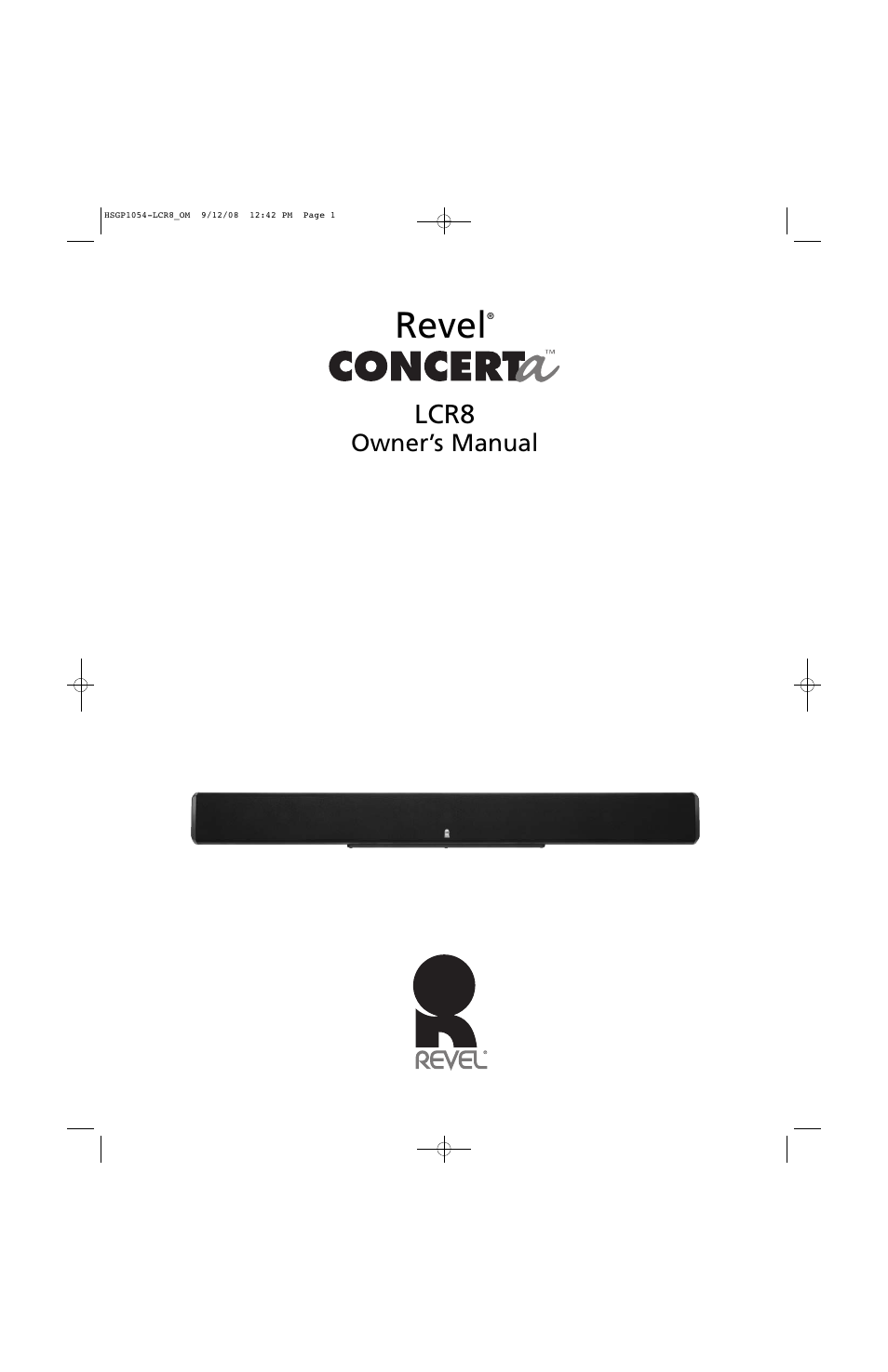 Revel LCR8 User Manual | 9 pages