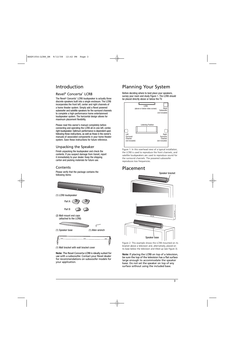 Revel LCR8 User Manual | Page 3 / 9