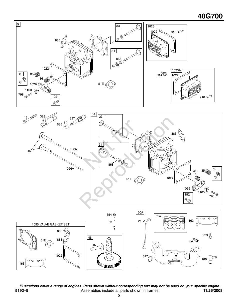Not for reproduction | Briggs & Stratton 40G700 User Manual | Page 5 / 20
