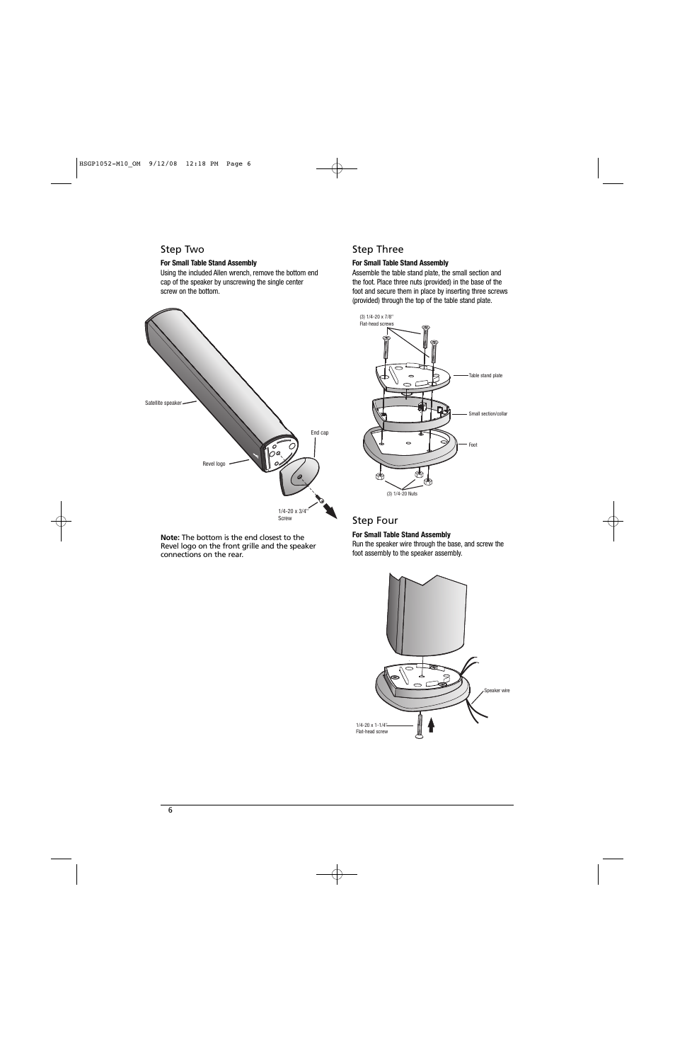 Step three, Step four, Step two | Revel M10 User Manual | Page 6 / 12