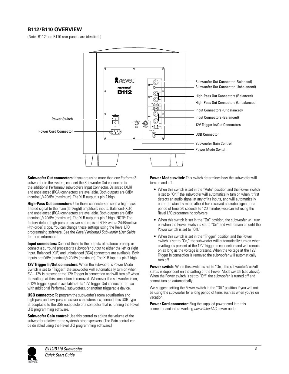 Revel B112 User Manual | Page 3 / 11