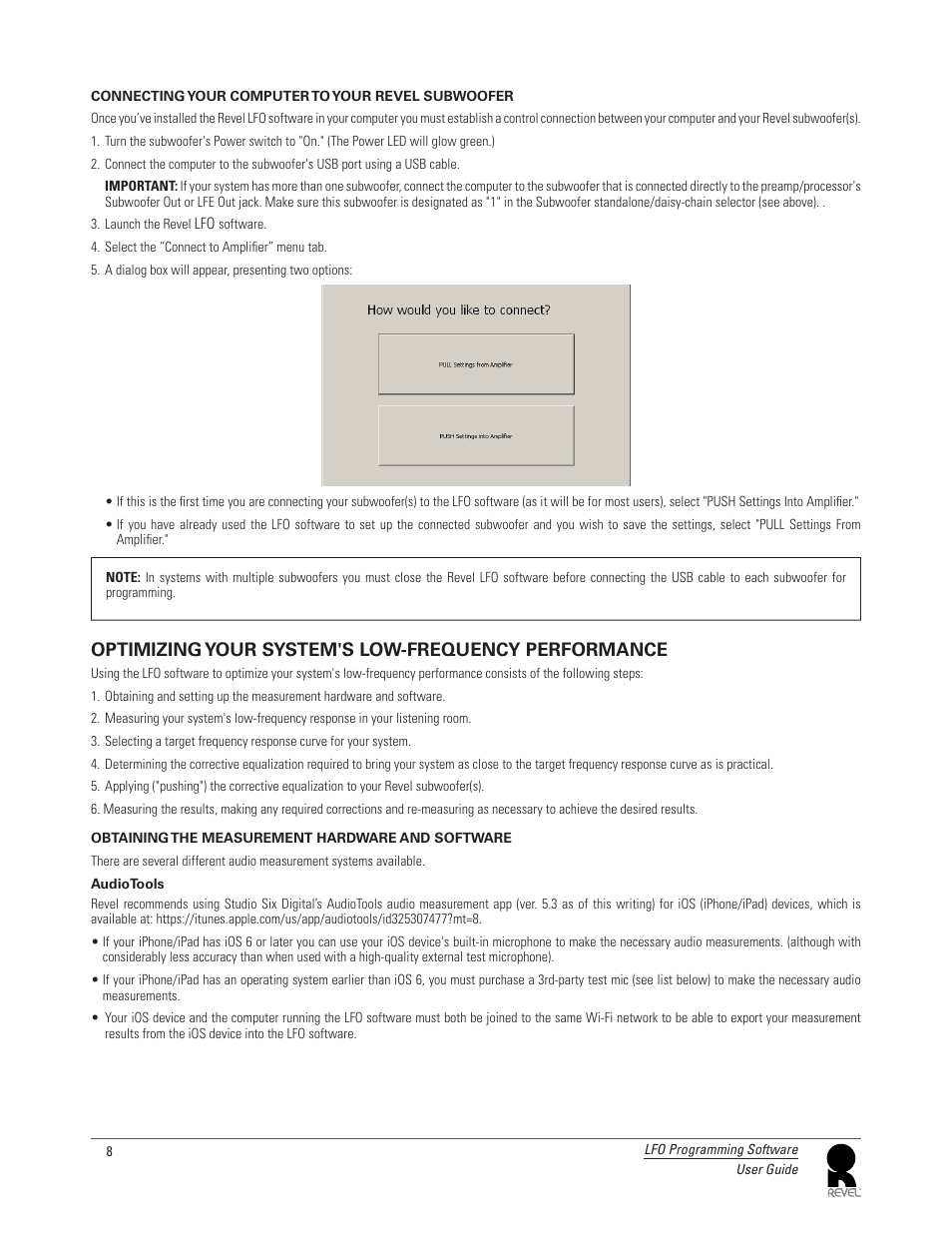 Optimizing your system's low-frequency performance | Revel LFO User Manual | Page 8 / 24