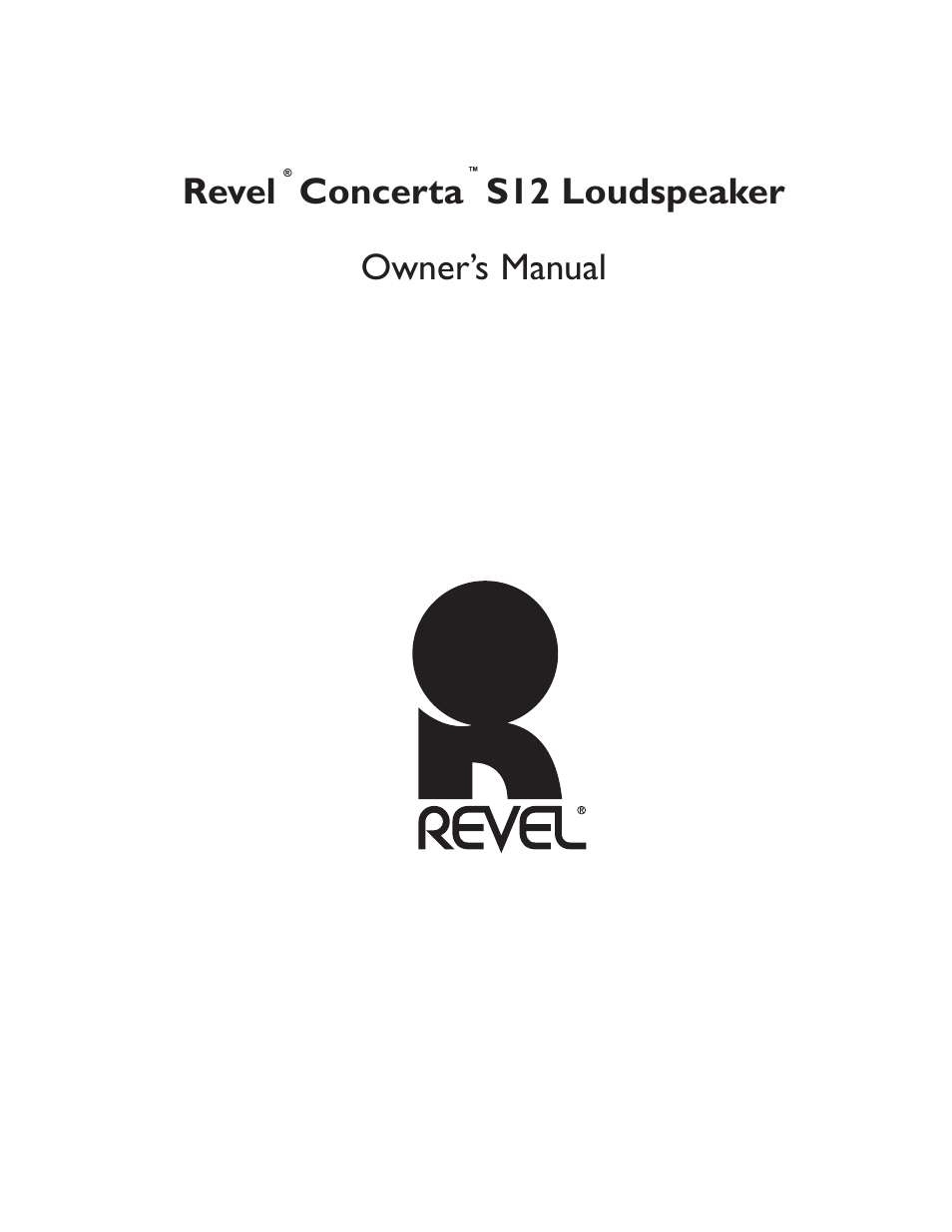 Revel S12 User Manual | 24 pages