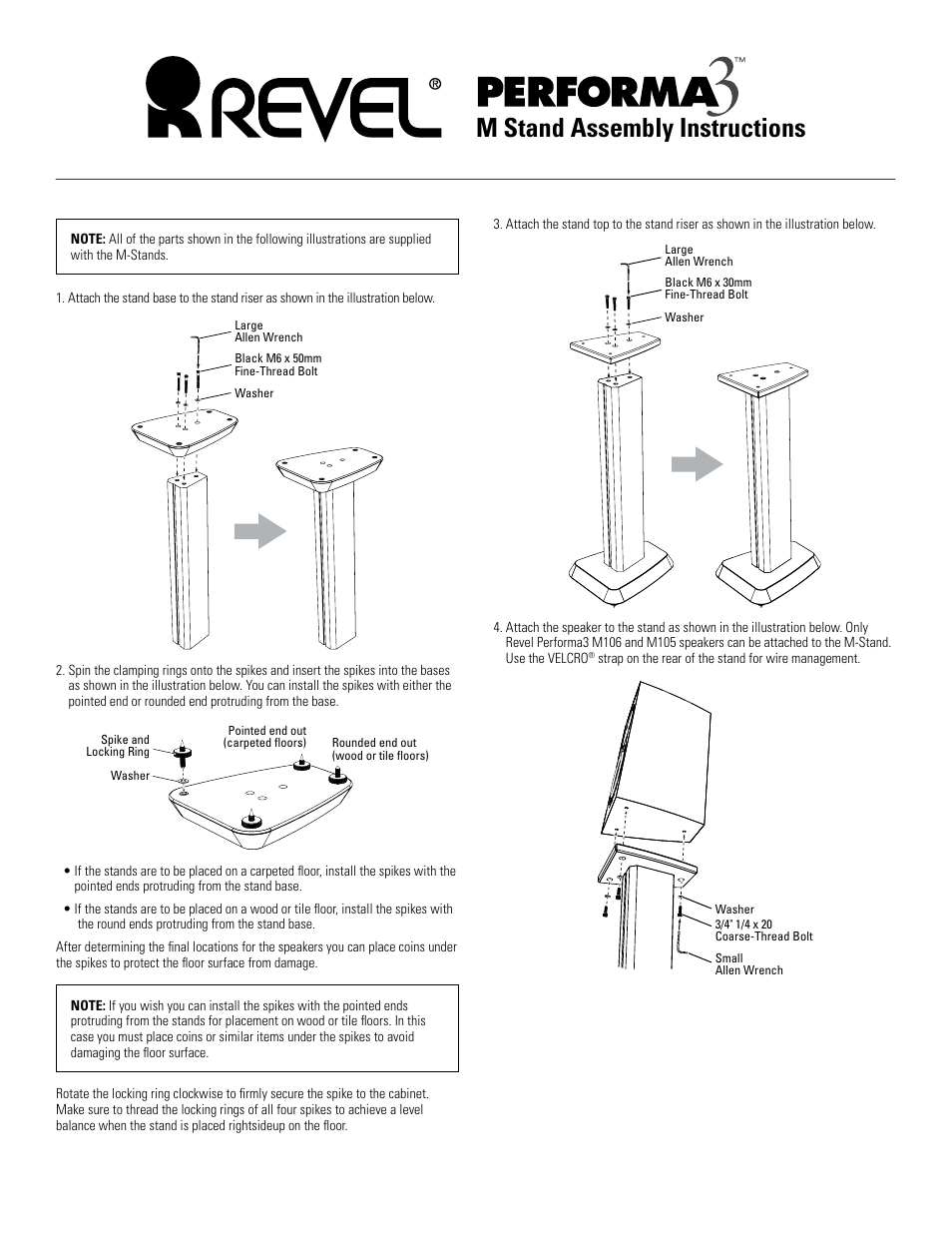 Revel M Stand User Manual | 2 pages