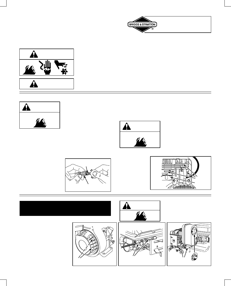 Maintenance, Engine and engine parts, Warning | Briggs & Stratton 91200 User Manual | Page 13 / 20