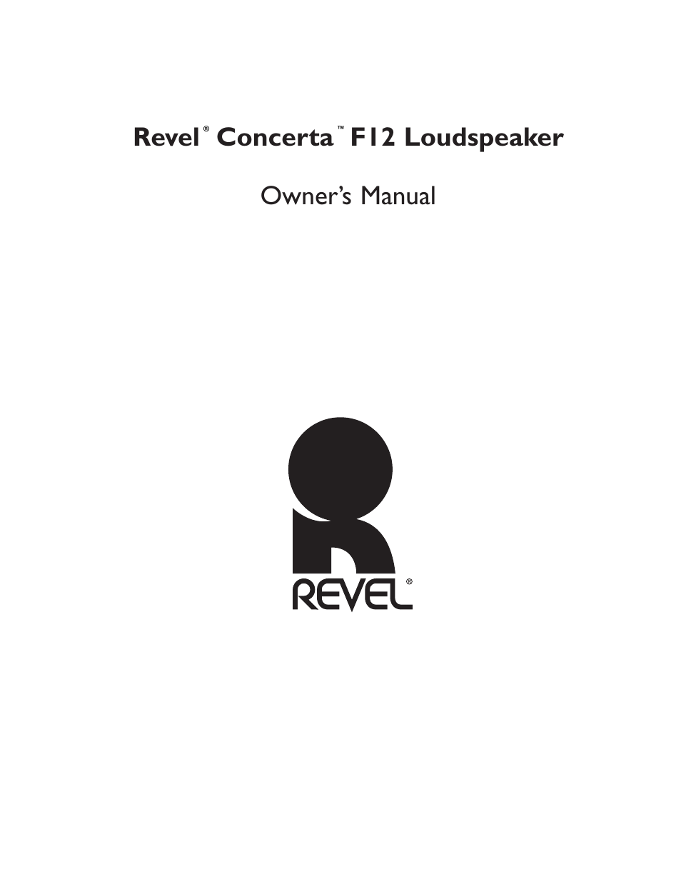 Revel F12 User Manual | 22 pages