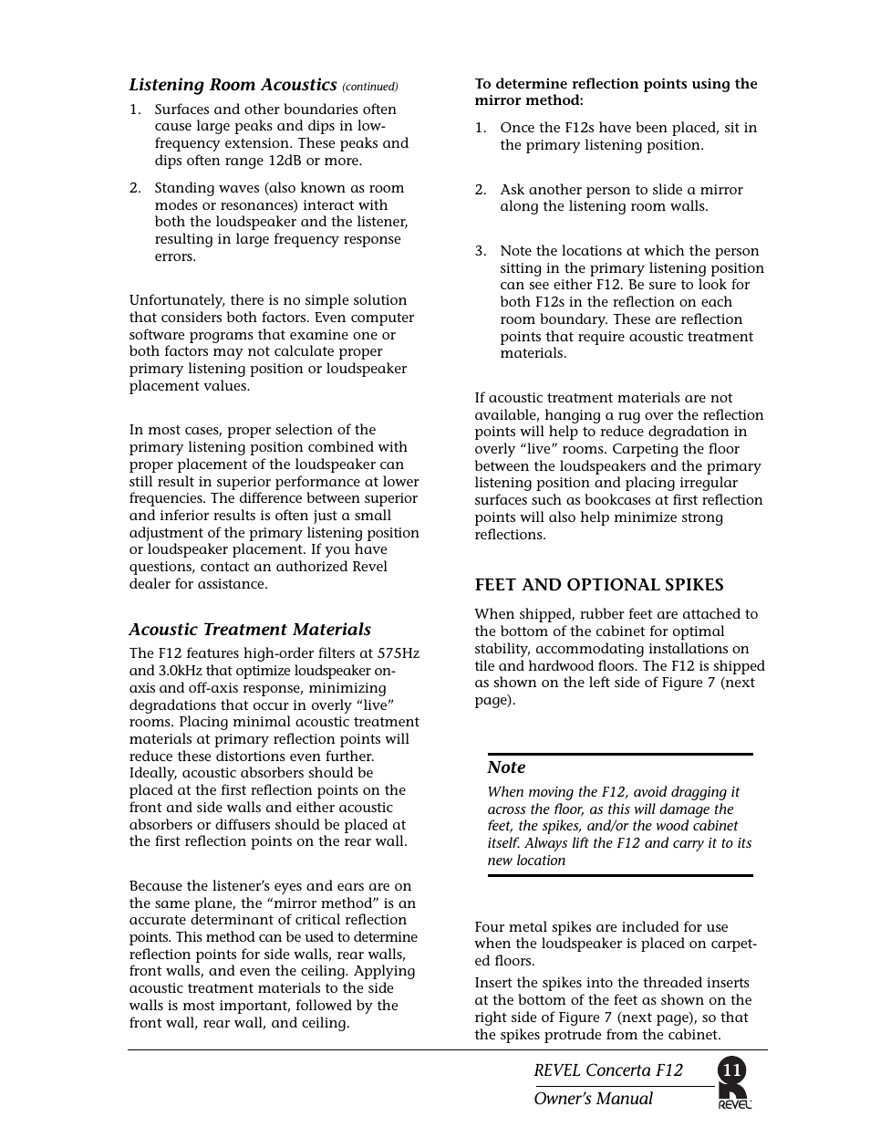 Revel F12 User Manual | Page 11 / 22