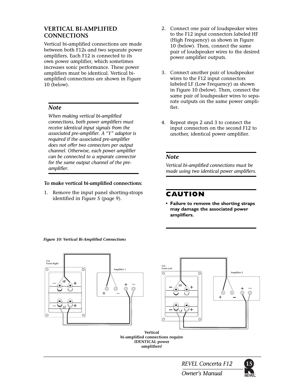 Caution | Revel F12 User Manual | Page 15 / 22