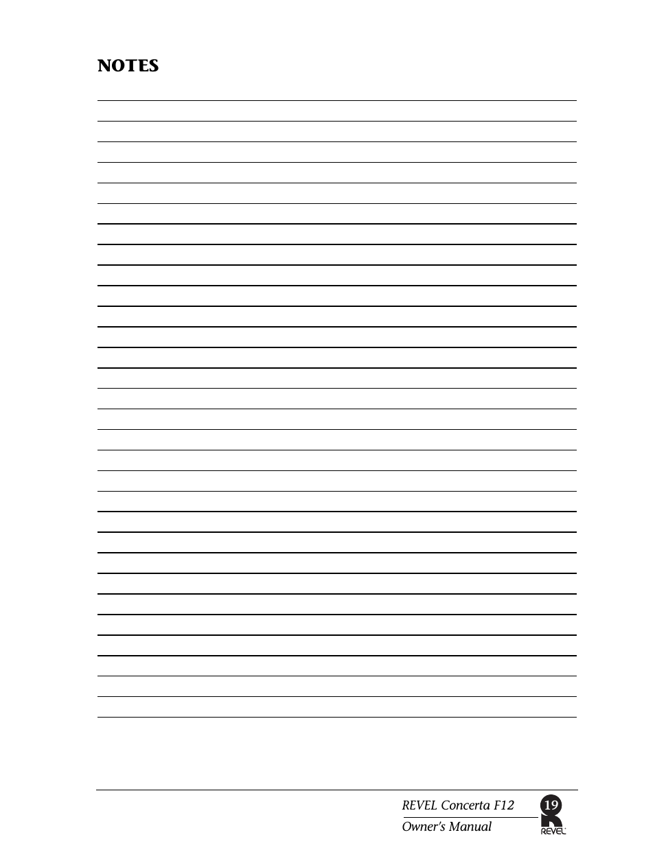 Revel F12 User Manual | Page 19 / 22