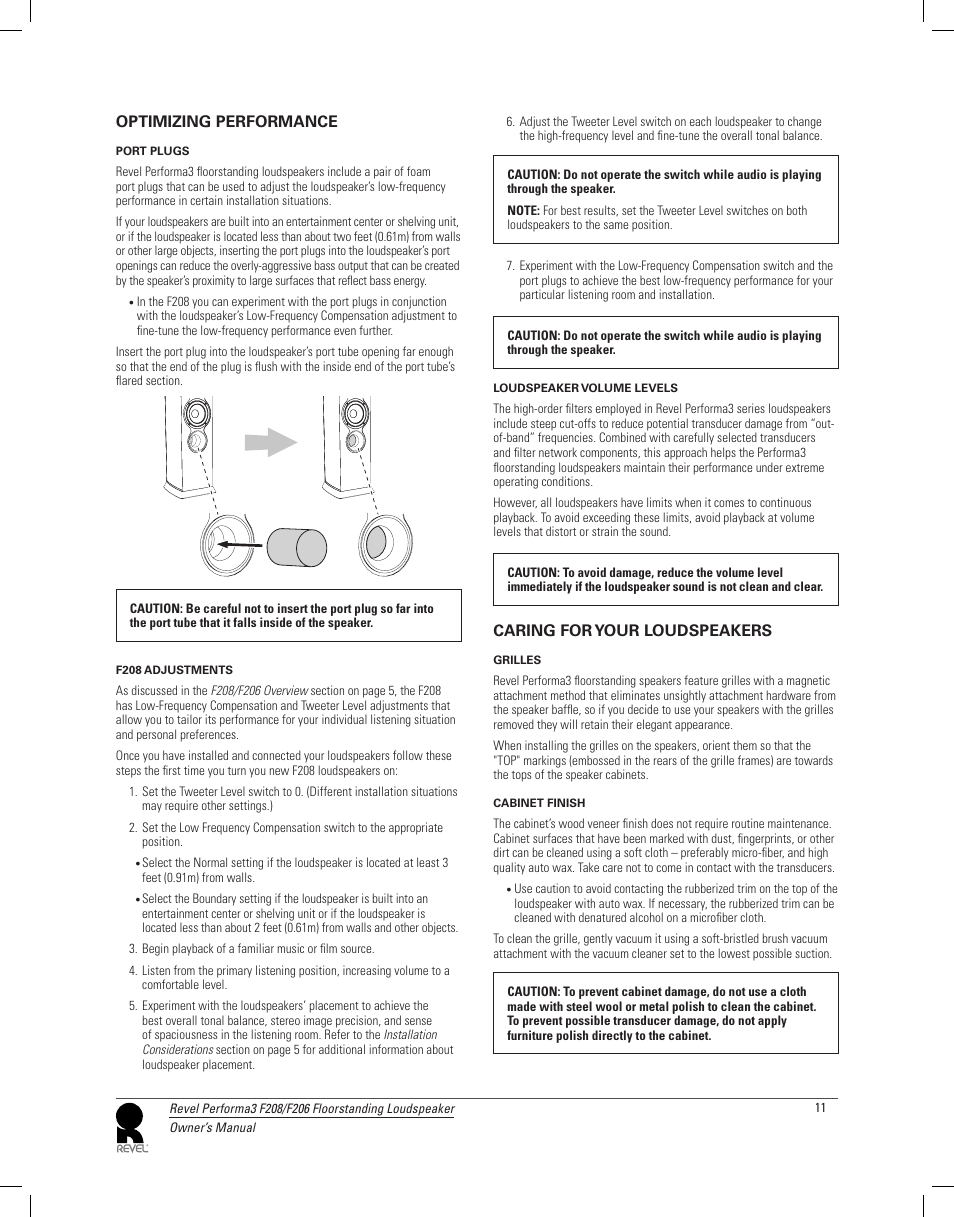 Revel F208 User Manual | Page 11 / 13