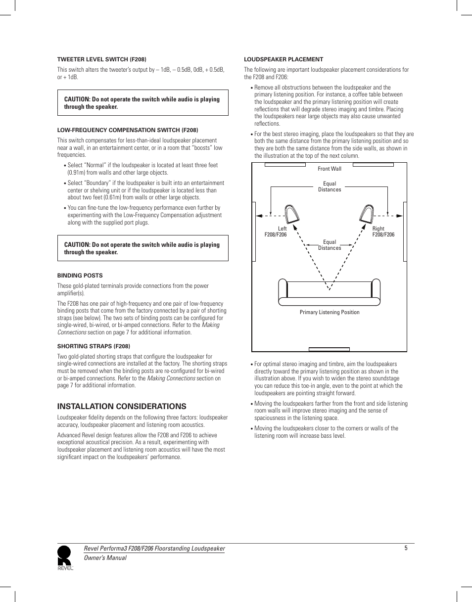 Revel F208 User Manual | Page 5 / 13