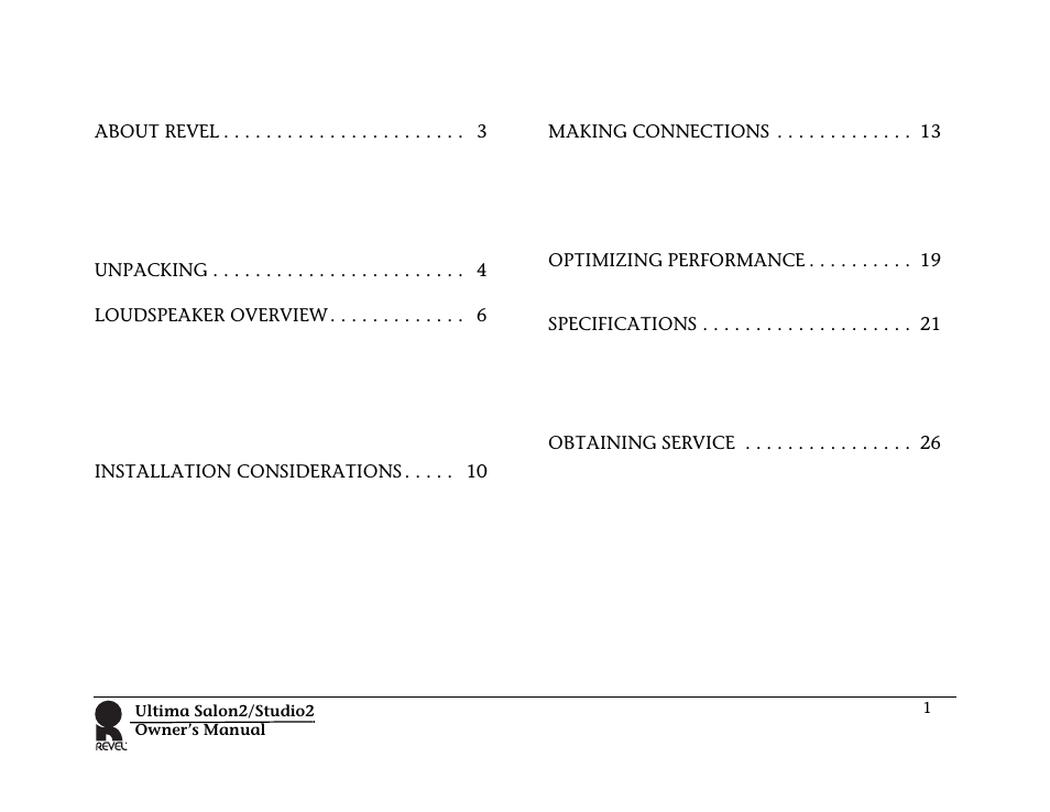 Revel Salon 2 User Manual | Page 3 / 30