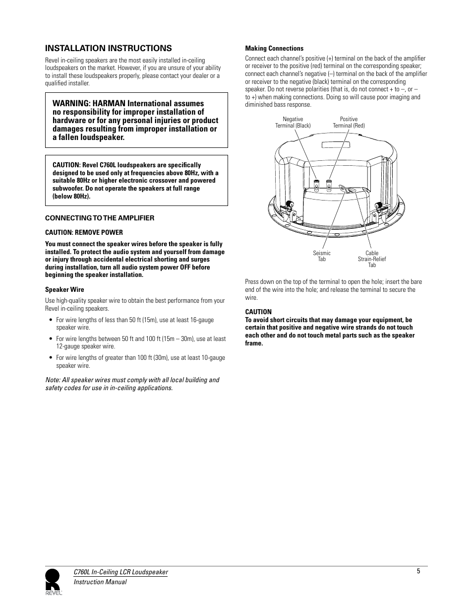 Revel C760L User Manual | Page 5 / 9