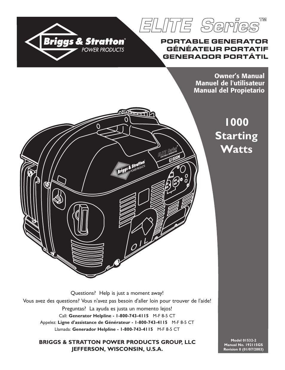 Briggs & Stratton 01532-2 User Manual | 60 pages