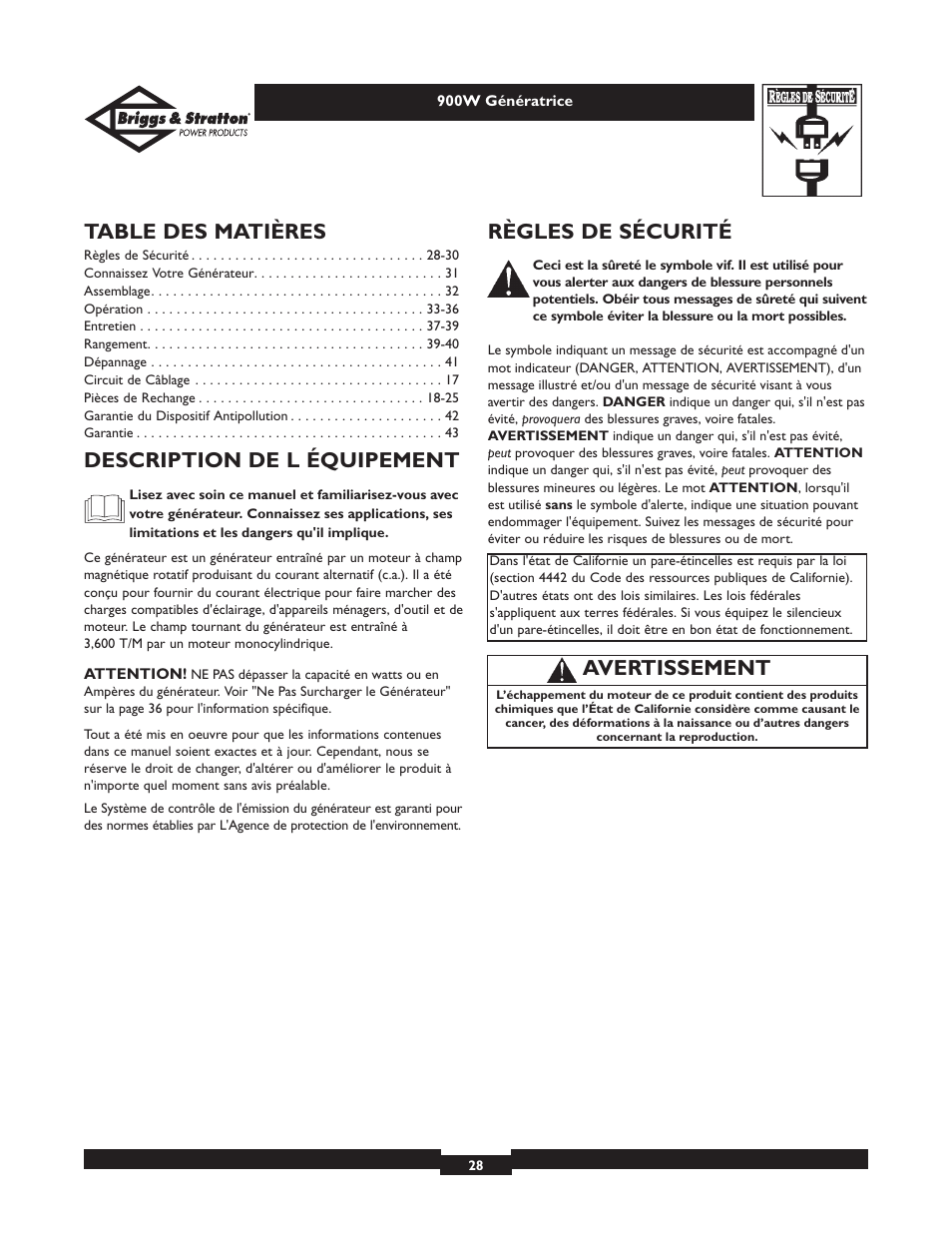 Briggs & Stratton 01532-2 User Manual | Page 28 / 60