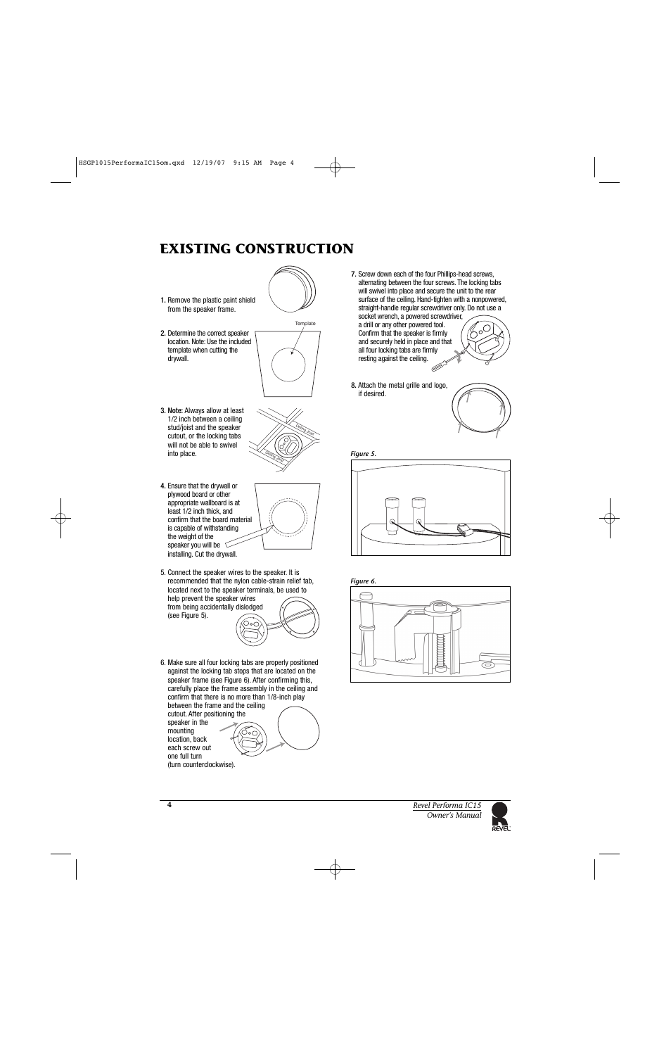 Existing construction | Revel IC15 User Manual | Page 4 / 8