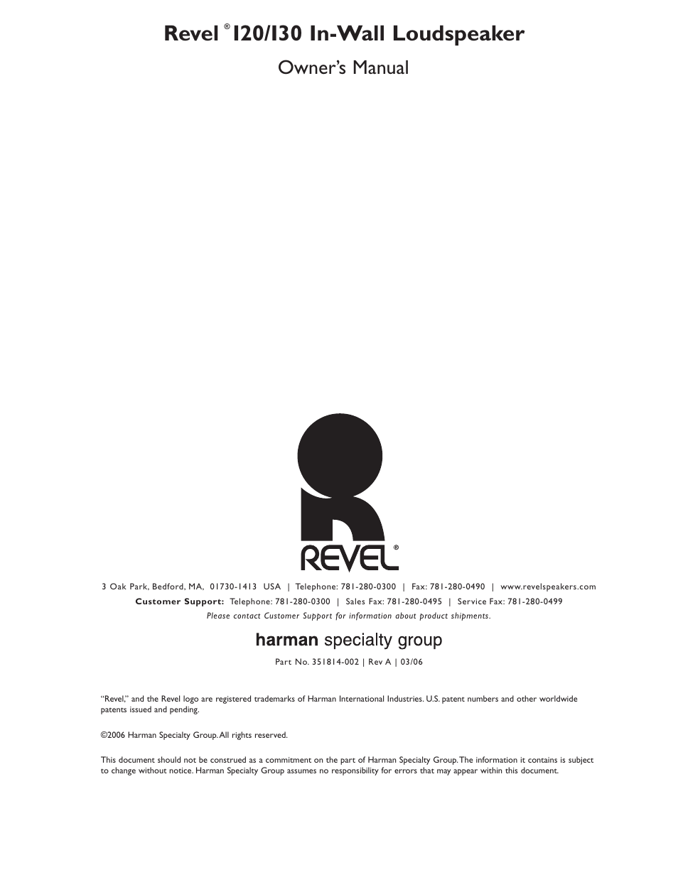 Revel I30 User Manual | 28 pages