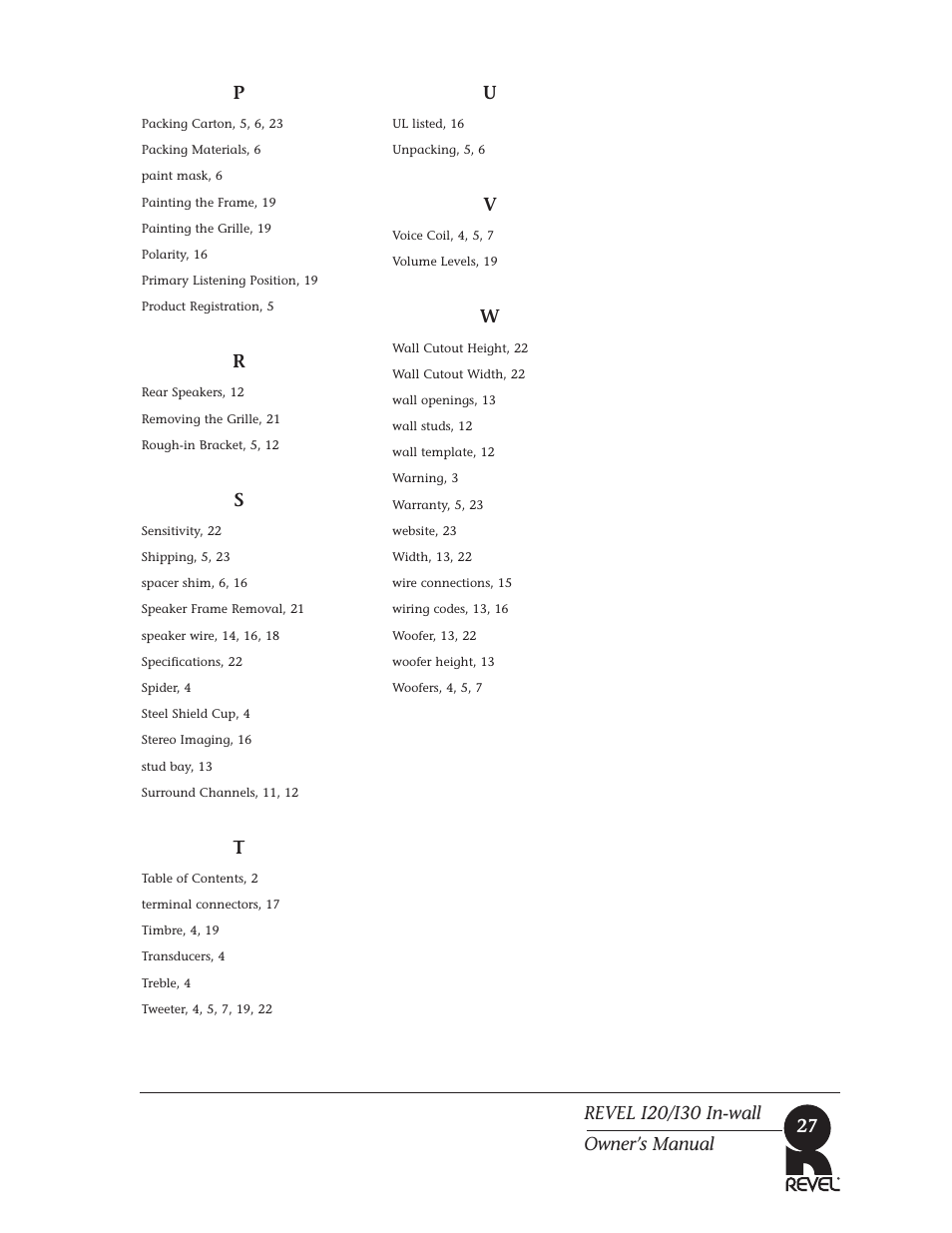 Revel I30 User Manual | Page 27 / 28