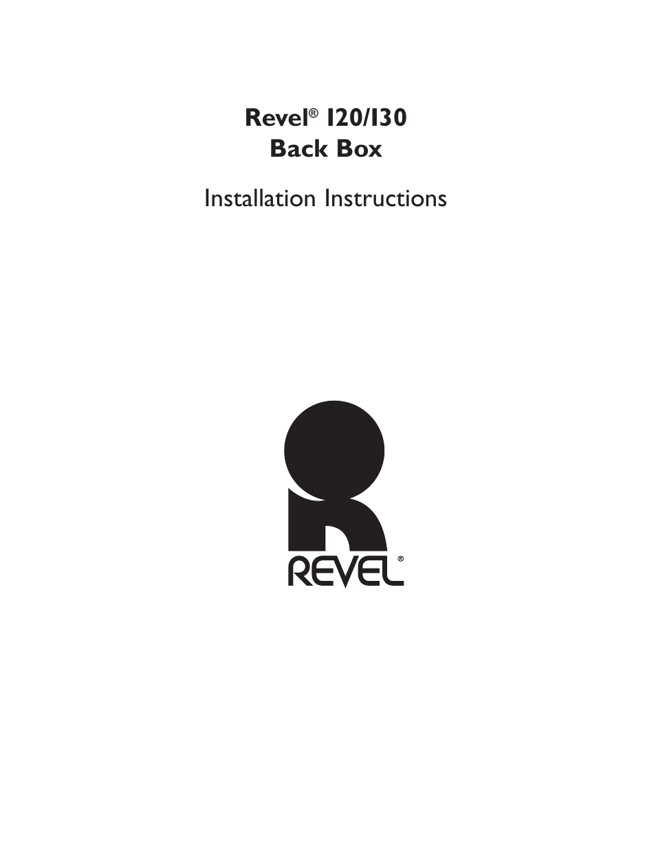 Revel I30 Back Box User Manual | 12 pages