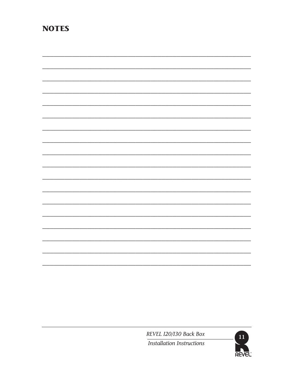 Revel I30 Back Box User Manual | Page 11 / 12