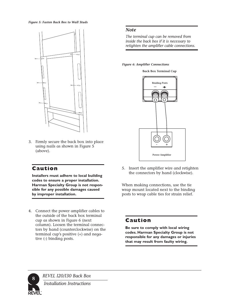 Caution | Revel I30 Back Box User Manual | Page 8 / 12