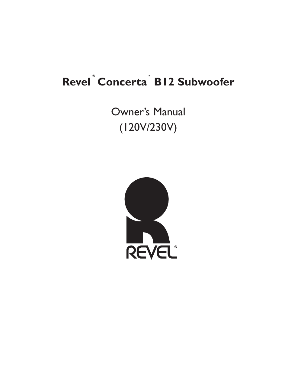 Revel B12 User Manual | 28 pages