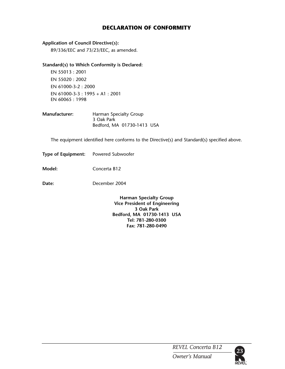 Revel B12 User Manual | Page 23 / 28