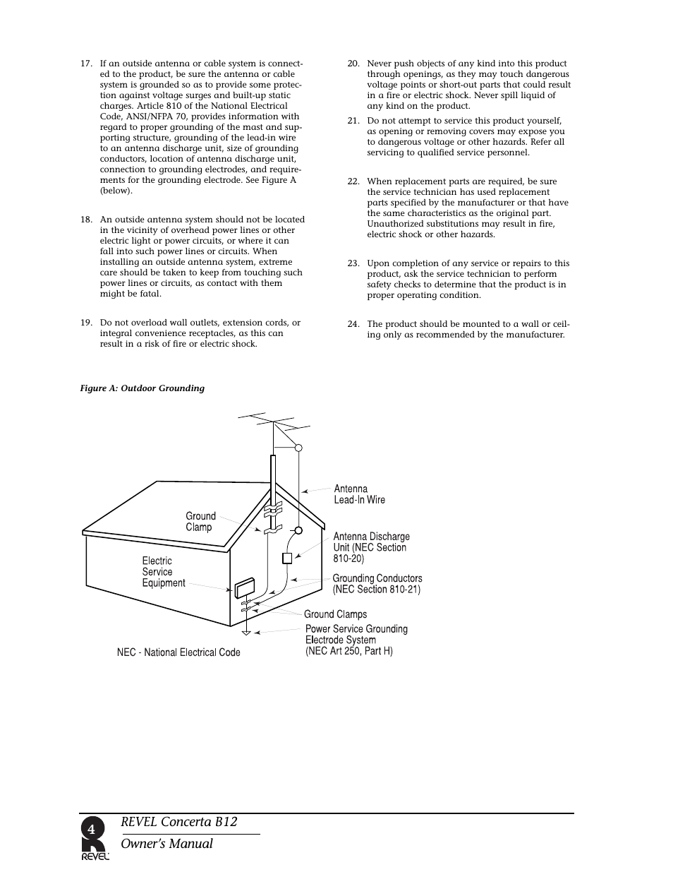 Revel concerta b12 owner’s manual | Revel B12 User Manual | Page 4 / 28
