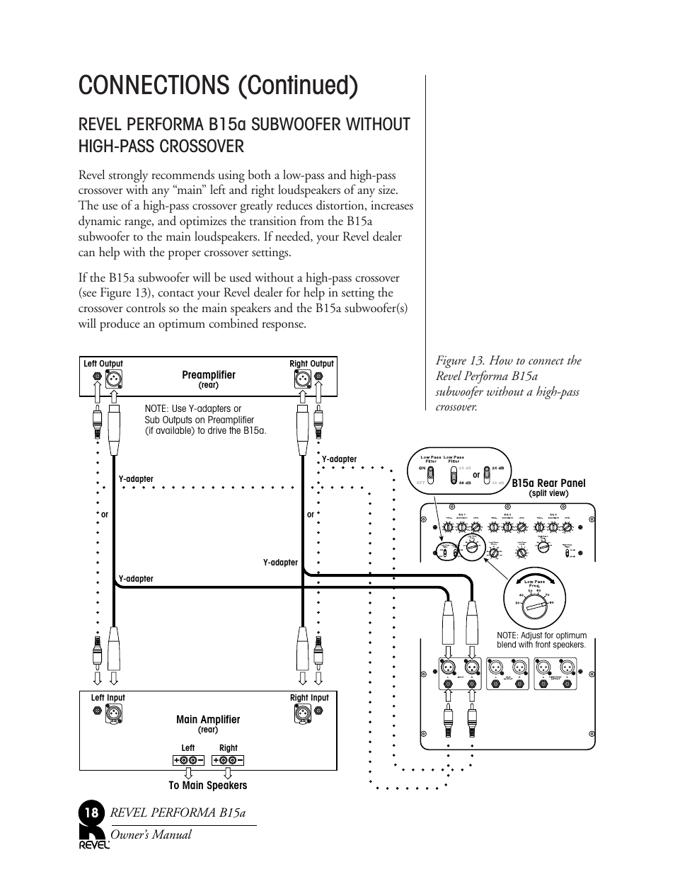 Connections (continued) | Revel B15a User Manual | Page 18 / 28